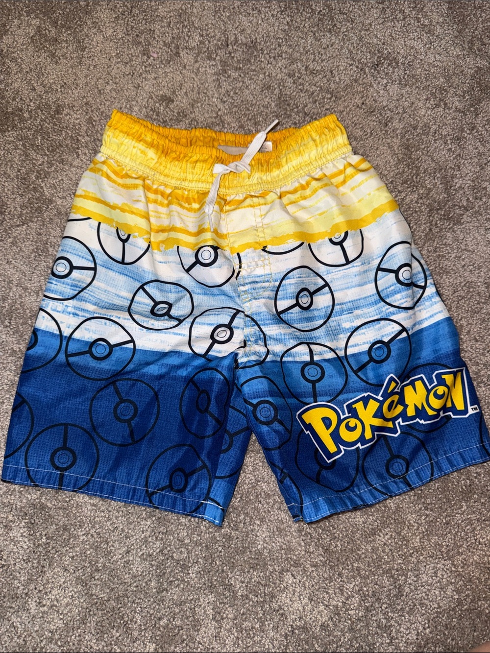 Pokemon Boys Yellow and Blue Pokeball Swim Trunks